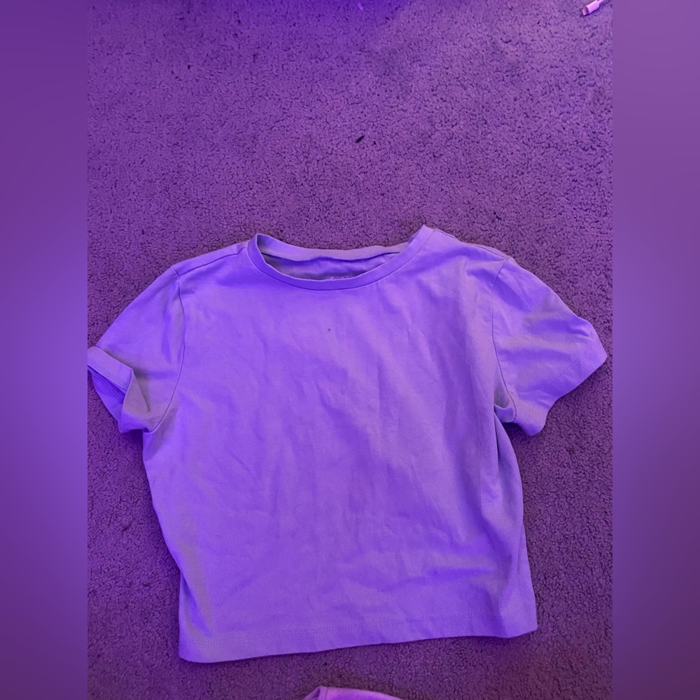 Girls teal crop top t shirt